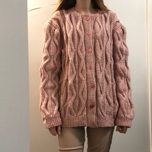 Hand-knit cotton candy cardigan